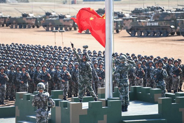 A military parade is held to celebrate the 90th anniversary of the founding of the Chinese People’s Liberation Army at the Zhurihe training base, Xilingol, China, July 30, 2017 (TopPhoto photo via AP).