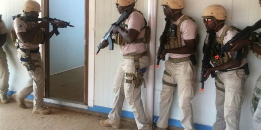 Nigerien police take part in the annual U.S.-led Flintlock exercises, Niamey, Niger, April 13, 2018 (AP photo by Carley Petesch).