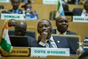 Cote d’Ivoire’s president, Alassane Ouattara, attends the opening ceremony of an African Union summit, Addis Ababa, Ethiopia, Jan. 30, 2016 (AP photo by Mulugeta Ayene).