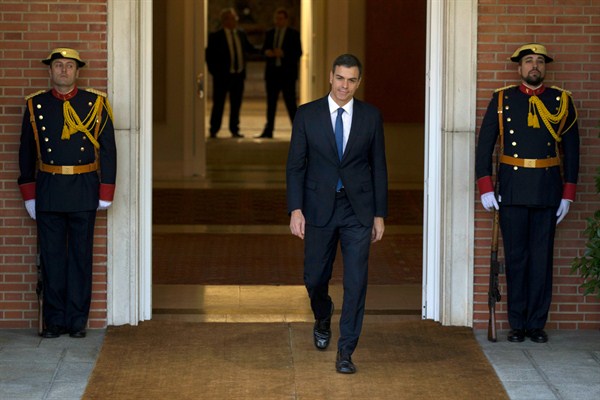 Spain’s new prime minister, Pedro Sanchez, at Moncloa Palace, the official residence for the prime minister, Madrid, June 4, 2018 (AP photo by Francisco Seco).