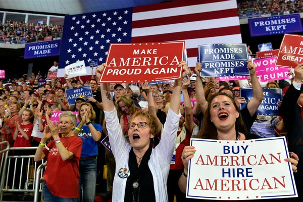 A rally for U.S. President Donald Trump in Duluth, Minn., June 20, 2018 (AP photo by Susan Walsh).
