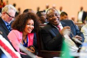 President Cyril Ramaphosa of South Africa and Lindiwe Sisulu, the foreign affairs minister, during the signing of the African Continental Free Trade Area agreement, Kigali, Rwanda, March 21, 2018 (AP photo).