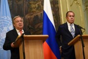 U.N. Secretary-General Antonio Guterres and Russian Foreign Minister Sergey Lavrov, Moscow, June 21, 2018 (Photo by Dmitry Lebedev for Sipa via AP).