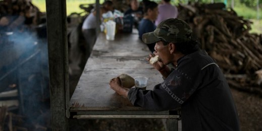 A Nicaraguan refugee sits in a camp in a small town on the border between Nicaragua and Costa Rica, La Cruz, Costa Rica, Aug. 10, 2018 (DPA photo by Carlos Herrera via AP Images).