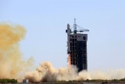 A Long March 2D rocket carrying the Venezuelan remote sensing satellite VRSS-1 lifts off at the Jiuquan Satellite Launch Center near Jiuquan, China, Sept. 29, 2012 (Photo by Sun Zifa for Imaginechina via AP Images).