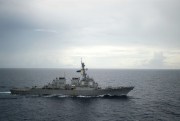 Guided-missile destroyer USS Decatur operates in the South China Sea as part of the Bonhomme Richard Expeditionary Strike Group, Oct. 13, 2016 (Photo by Diana Quinlan for U.S. Navy via AP Images).