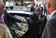 South African President Cyril Ramaphosa arrives at St. George’s Cathedral in Cape Town, South Africa, Feb. 11, 2018 (AP photo).