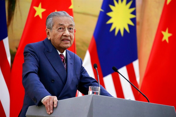 Mahathir Positions Malaysia as a Check on China’s Ambitions in Southeast Asia