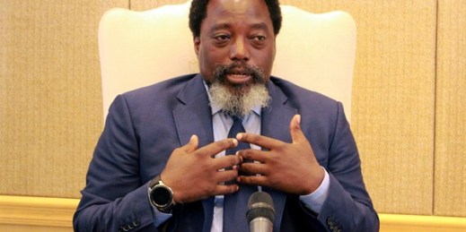 Congolese President Joseph Kabila speaks during an interview with foreign journalists, Kinshasa, Dec. 9, 2018 (AP photo by John Bompengo).