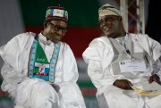 Muhammadu Buhari and Atiku Abubakar at a convention for the All Progressives Congress, Lagos, Nigeria, Dec. 10, 2014 (AP photo by Sunday Alamba).