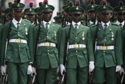 Nigerian soldiers during the inauguration of President Muhammadu Buhari, Abuja, May 29, 2015 (AP photo by Sunday Alamba).