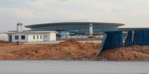 A new $360 million terminal under construction at Kenneth Kaunda International Airport in Lusaka, built by the state-owned China-Jianxi Corporation, with loans from China Exim Bank, Nov. 4, 2018 (Photo by Jonathan W. Rosen).