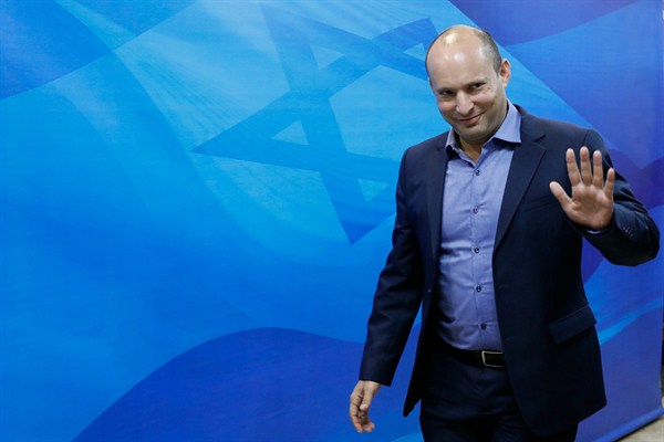 Israeli Minister of Education Naftali Bennett arrives for the weekly Cabinet meeting at the prime minister’s office in Jerusalem, Nov. 18, 2018 (AP photo by Abir Sultan).