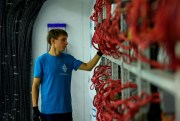 A cryptocurrency mining center in the Leningrad region of Russia, Aug. 20, 2018 (Photo by Alexei Danichev for Sputnik via AP).