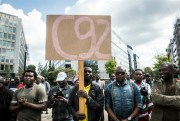 Togolese citizens protest at European Union headquarters in Brussels, Belgium, Aug. 31, 2017 (Photo by Wiktor Dabkowski for dpa via AP Images).