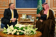 Saudi Crown Prince Mohammed bin Salman, right, meets with U.S. Secretary of State Mike Pompeo at the Royal Court in Riyadh, Saudi Arabia, Jan. 14, 2019 (Pool photo by Andrew Cabellero-Reynolds via AP Images).