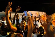 Supporters of Mohamed Ould Abdel Aziz celebrate in the street shortly after he was declared the victor in the previous day’s presidential election, in Nouakchott, Mauritania, July 19, 2009 (AP photo by Rebecca Blackwell).