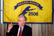 U.S. National Security Adviser John Bolton during a speech at the Bay of Pigs Veterans Association, Coral Gables, Florida, April 17, 2019 (AP photo by Wilfredo Lee).