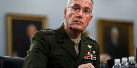 U.S. Chairman of the Joint Chiefs of Staff Gen. Joseph Dunford at a House Appropriations subcommittee hearing on Capitol Hill in Washington, May 1, 2019 (AP photo by Jacquelyn Martin).