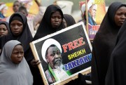 Nigerian Shiite Muslims protest and demand the release of Ibraheem al-Zakzaky, the leader of the Islamic Movement in Nigeria, in Cikatsere, Nigeria, April 1, 2016 (AP photo by Sunday Alamba).