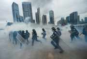 Police officers take part in a drill in Shenzhen city, Guangdong province, China, August 6, 2019 (ImagineChina photo via AP Images).