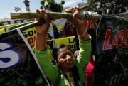 An indigenous woman from the Amazon protests the environmental policies of President Lenin Moreno’s government, in Quito, Ecuador, March 12, 2018 (AP photo by Dolores Ochoa).