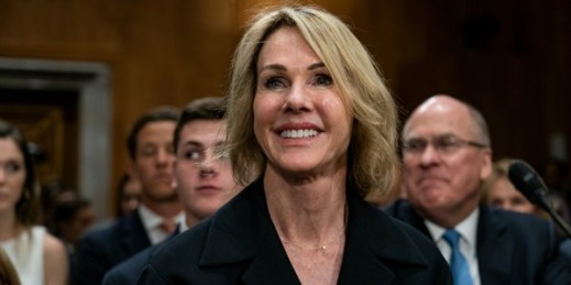 Kelly Knight Craft, the United States ambassador to the United Nations, at her confirmation hearing before the Senate Foreign Relations Committee, in Washington, June 19, 2019 (DPA photo by Alex Edelman via AP Images).