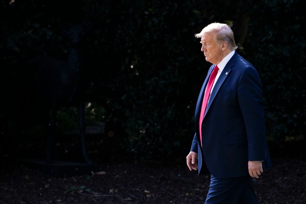 President Donald Trump walks from the Oval Office as he leaves the White House, in Washington, Sept. 16, 2019 (AP photo by Manuel Balce Ceneta).