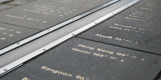 The prime meridian line in Greenwich, England, Sept. 12, 2010 (photo by Flickr user ~36ducks~).