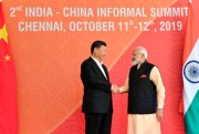 Chinese President Xi Jinping and Indian Prime Minister Narendra Modi in Mamallapuram, India, Oct. 12, 2019 (Indian prime minister’s office photo via AP Images).