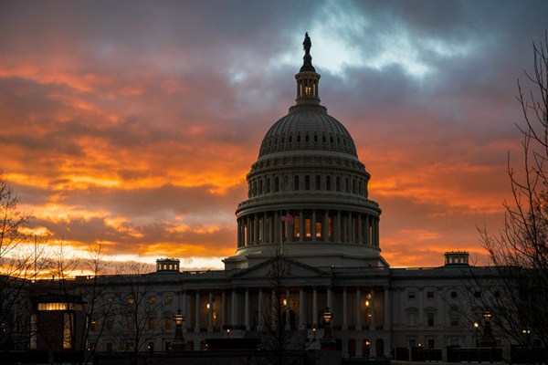 The Capitol building at sunset in Washington, Jan. 24, 2019 (AP photo by J. Scott Applewhite).