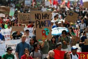 Demonstrators march during a global protest on climate change in Mexico City, Sept. 20, 2019 (AP photo by Marco Ugarte).