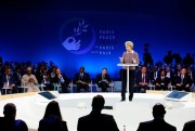 European Commission president Ursula von der Leyen delivers her speech at the start of the Paris Peace Forum, in Paris, Nov. 12, 2019 (pool photo by Ludovic Marin of AFP via AP Images).