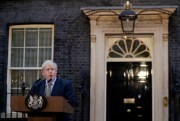 Prime Minister Boris Johnson speaks outside 10 Downing Street after his Conservative Party won a commanding majority in parliamentary elections, London, Dec. 13, 2019 (AP photo by Matt Dunham).