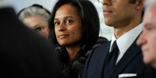 Isabel dos Santos at the opening of an art exhibition in Porto, Portugal, March 5, 2015 (AP photo by Paulo Duarte).