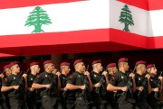 Lebanese marine special forces soldiers march during a military parade to mark the 76th anniversary of Lebanon's independence, at the Lebanese Defense Ministry, Beirut, Nov. 22, 2019 (AP photo by Hassan Ammar).