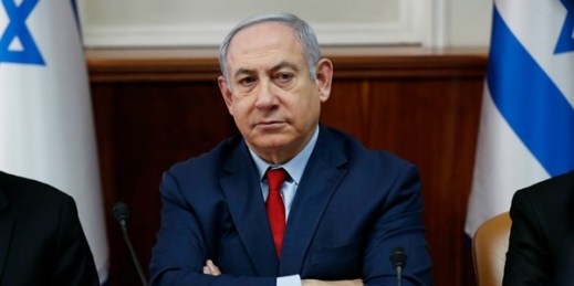 Israeli Prime Minister Benjamin Netanyahu chairs the weekly Cabinet meeting in Jerusalem, Jan. 5, 2020 (Reuters pool photo by Ronen Zvulun via AP Images).