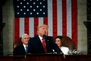 President Donald Trump delivers his State of the Union address to a joint session of Congress, Washington, Feb. 4, 2020 (Pool photo by Leah Millis via AP).