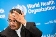 Tedros Adhanom Ghebreyesus, director general of the World Health Organization, talks to reporters at WHO headquarters in Geneva, Switzerland, Jan. 30, 2020 (Keystone photo by Jean-Christophe Bott via AP Images).