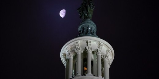 The Statue of Freedom on top of the Capitol Dome in Washington, Jan. 15, 2020 (AP photo by J. Scott Applewhite).