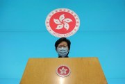Hong Kong's chief executive, Carrie Lam, speaks during a news conference in Hong Kong, April 22, 2020 (AP photo by Kin Cheung).