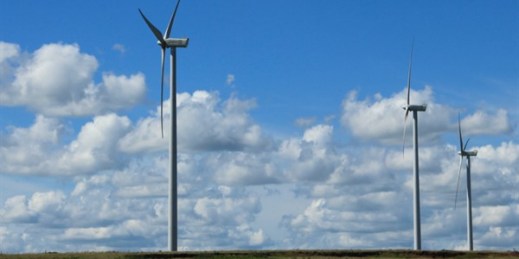 Wind turbines outside the village of Curtina, in north-central Uruguay, January 2015 (photo courtesy of Grant Burrier).