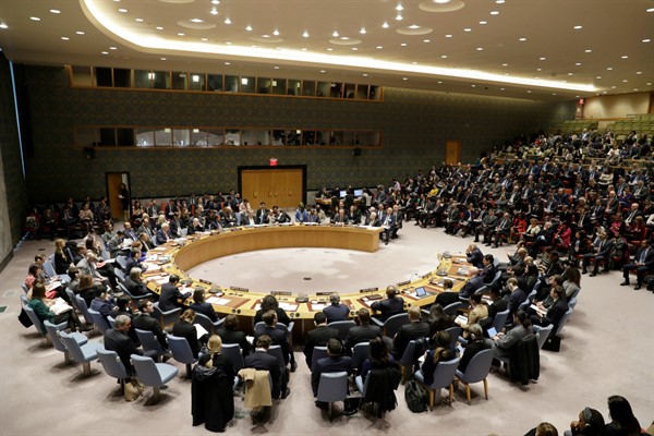 The United Nations Security Council meets at U.N. headquarters in New York, Feb. 11, 2020 (AP Photo by Seth Wenig).
