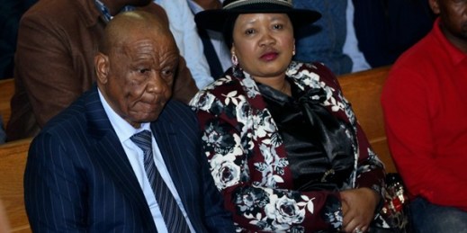 Lesotho’s then-prime minister, Thomas Thabane, and his wife Maesaiah attend a court hearing in Maseru, Feb. 24, 2020 (AP photo).