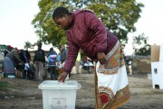 A woman casts her vote in Blantyre, Malawi, June 23, 2020 (AP photo by Thoko Chikondi).