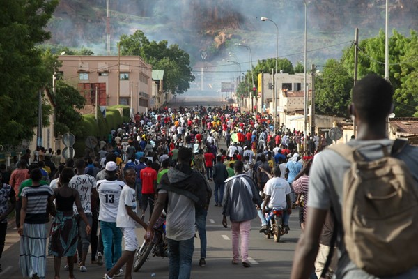 Protesters demanding President Ibrahim Boubacar Keita’s resignation in Bamako, Mali, June 19, 2020 (AP photo by Baba Ahmed).