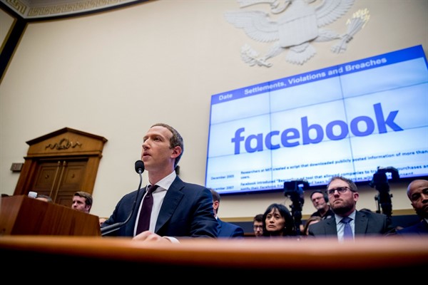 Facebook CEO Mark Zuckerberg testifies before a House Financial Services Committee hearing on Capitol Hill in Washington, Oct. 23, 2019 (AP photo by Andrew Harnik).