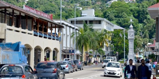 A view of Albert Street, the main traffic thoroughfare in Victoria, the capital of the Seychelles, Jan. 22, 2018 (Photo by Karlheinz Schindler for dpa via AP Images).
