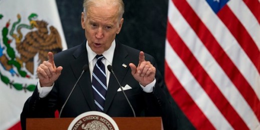 Then-Vice President Joe Biden during a press conference in Mexico City, Feb. 25, 2016 (AP photo by Rebecca Blackwell).
