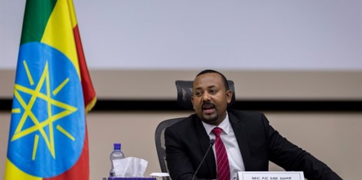 Ethiopian Prime Minister Abiy Ahmed at his office in Addis Ababa, Ethiopia, Nov. 30, 2020 (AP photo by Mulugeta Ayene).